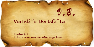 Verhás Borbála névjegykártya
